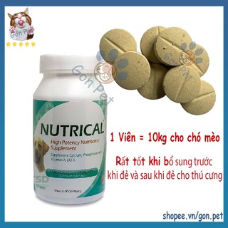 Một viên nutrical - canxi dinh dưỡng cao, cung cấp canxi, phopho và vitamin a, d3, c