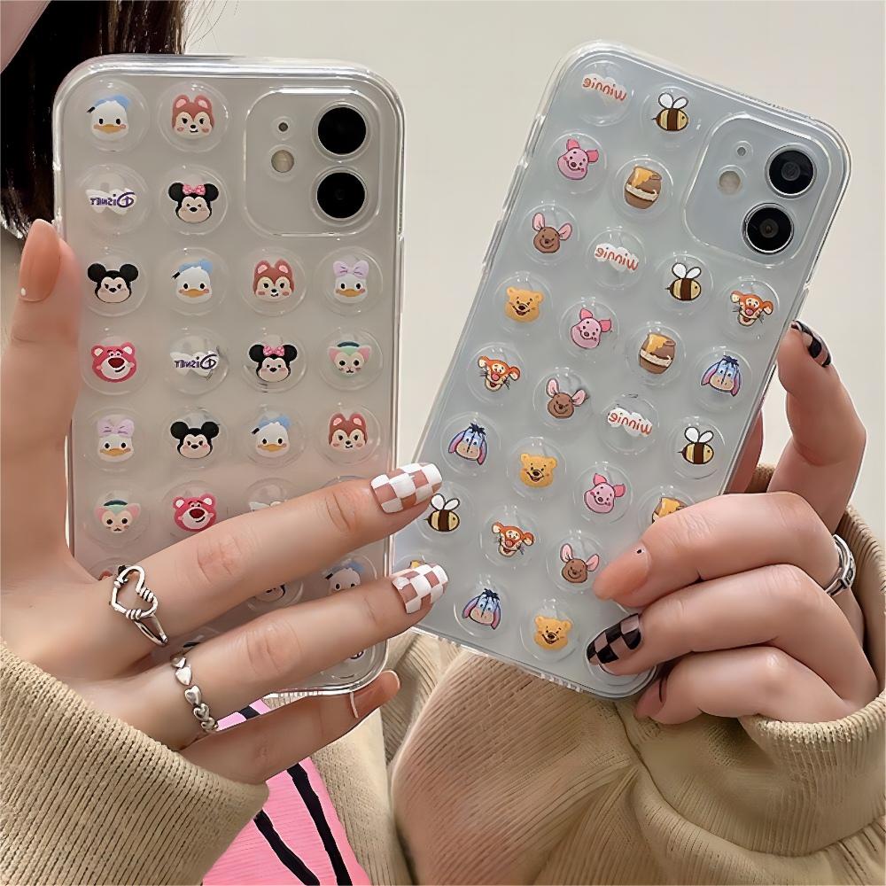 Ốp Điện Thoại TPU Mềm Trong Suốt Hình Mickey / Winnie 3D Dễ Thương Cho IPhone 14 13 12 11 Pro Max 14 Plus
