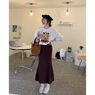 Set đồ nữ❤️Set áo thun và váy nhung