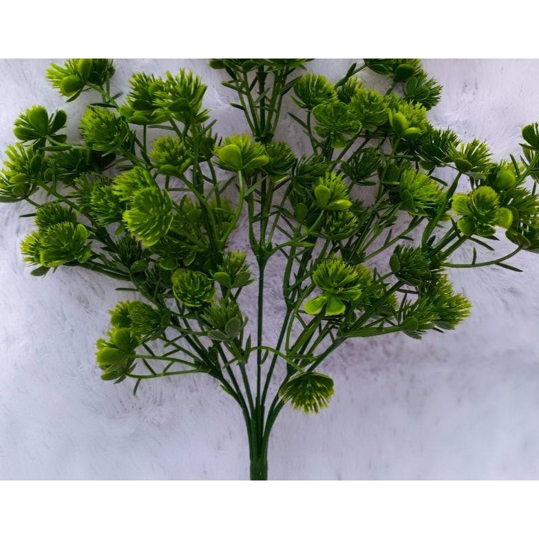 Cành hoa lá cỏ điểm thông 5 lá VI090 , hoa giả trang trí