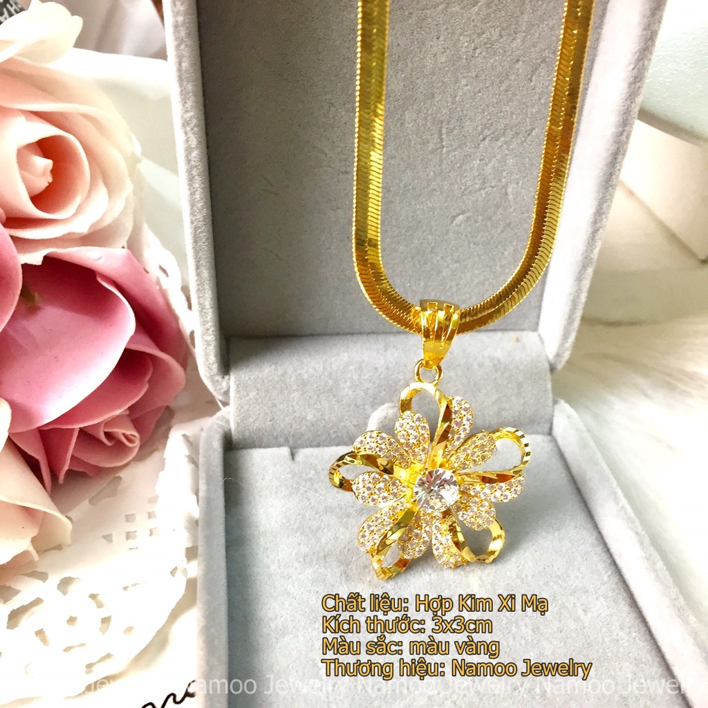 Dây Chuyền V1078 Kiểu Dáng Bông Hoa Đính Đá Cho Nữ Namoo Jerwelry