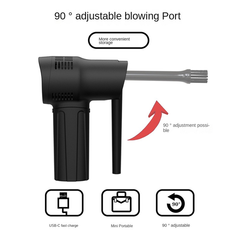 60000RPM Wireless Air Duster Adjustable Cordless Air Blower Compressed Dust Blowing Handheld Keyboard PC Camera Cleaner