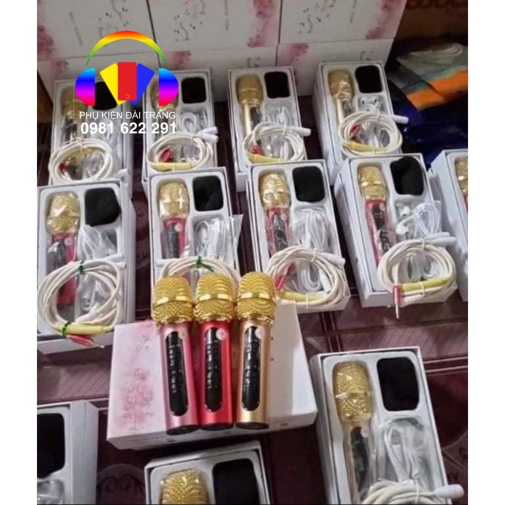 Mic c11 nâng cấp 2 dây cải tiến dây livestream dài 2m - Tặng 2 tai nghe hát 2 người - Tặng giá đỡ mic