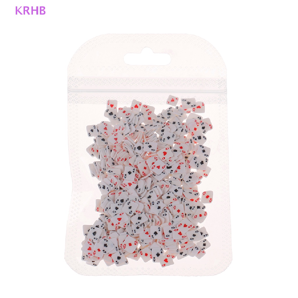 Túi 10g Hạt Đất Sét Polymer Thiết Kế Hình Lá Bài Poker 3D Trang Trí Móng Tay Nghệ Thuật Mới