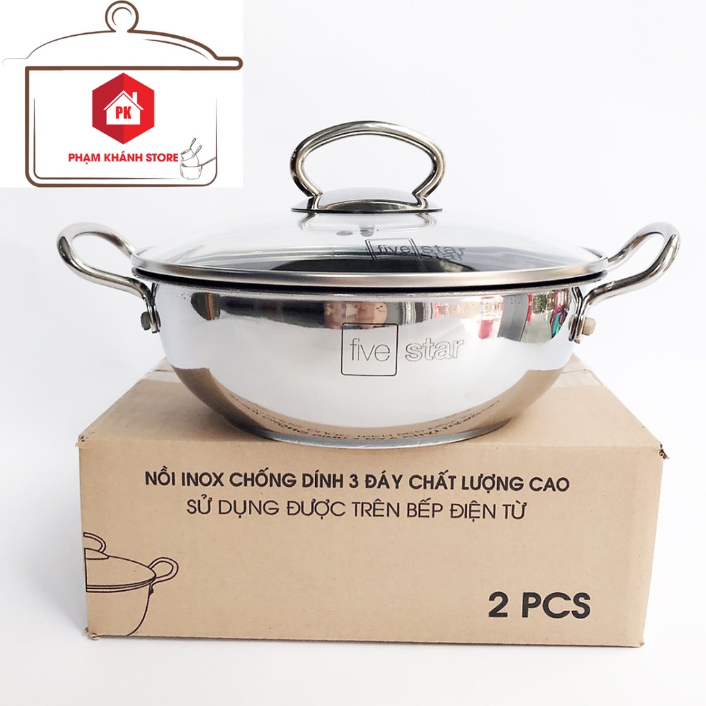 Nồi Kho Thịt Cá 3 Đáy Chống Dính Fivestar Dùng Được Cho Bếp Từ