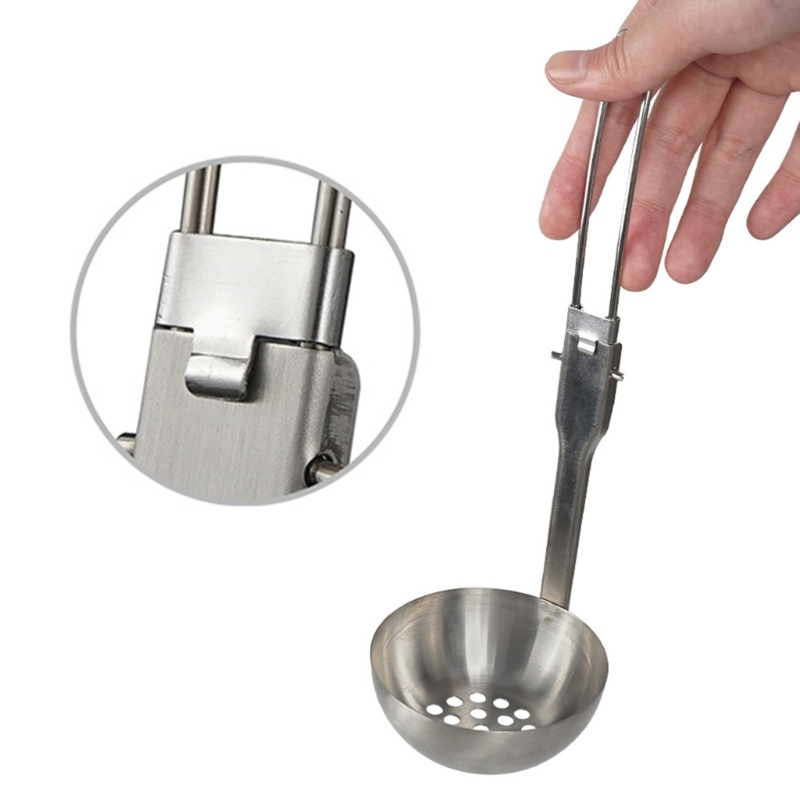 Bộ Muỗng / Nĩa Bằng Thép Không Gỉ Có Thể Gấp Gọn Tiện Dụng Mang Theo Du Lịch Cắm Trại