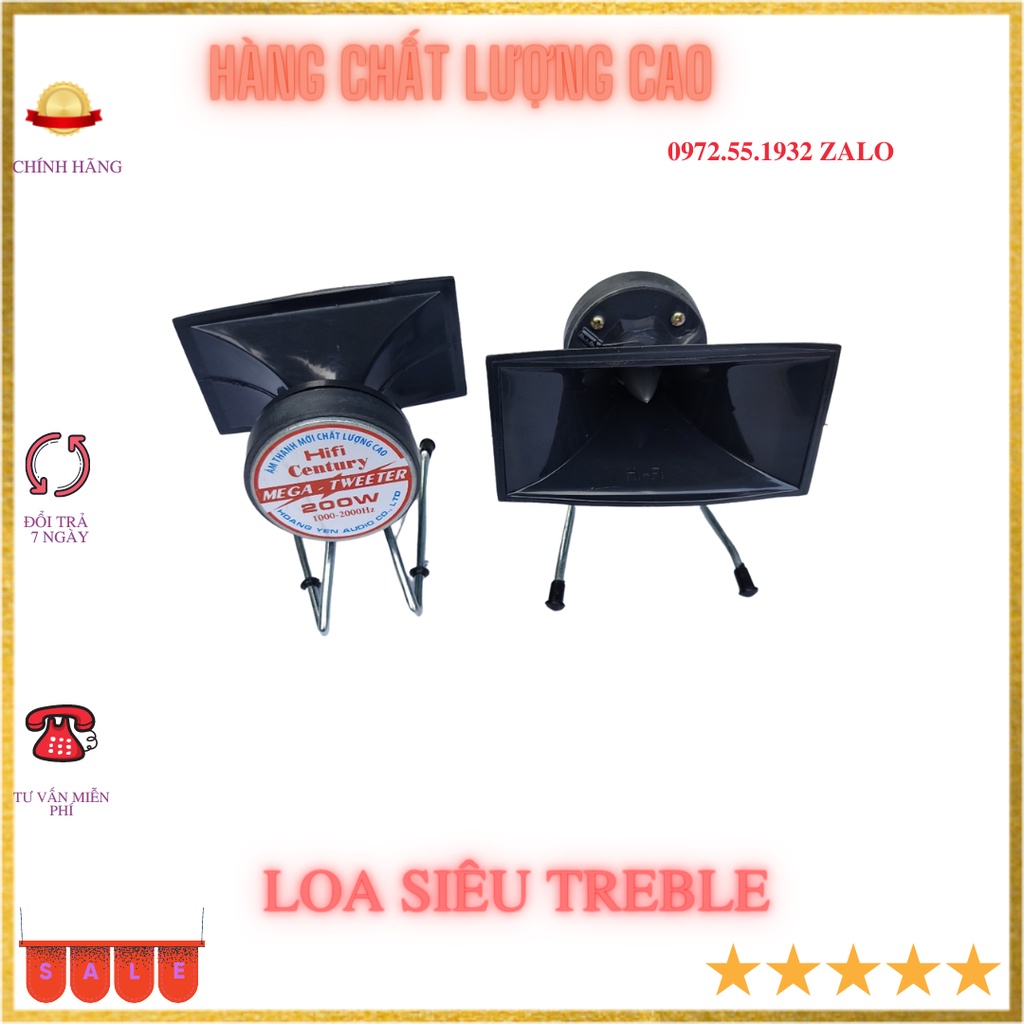 Đôi loa siêu treble công suất 200w chân đế sắt vành chữ nhật gắn trực tiếp amli