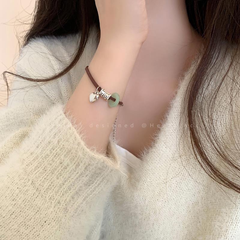 Vòng Tay Mặt Trái Tim Đính Đá May Mắn Cho Cặp Đôi