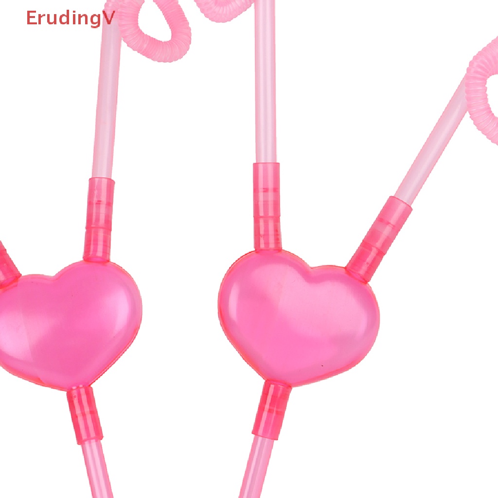 [ErudingV] Ống Hút Đôi Hình Trái Tim Độc Đáo Linh Hoạt Cho Quán Bar [Mới]
