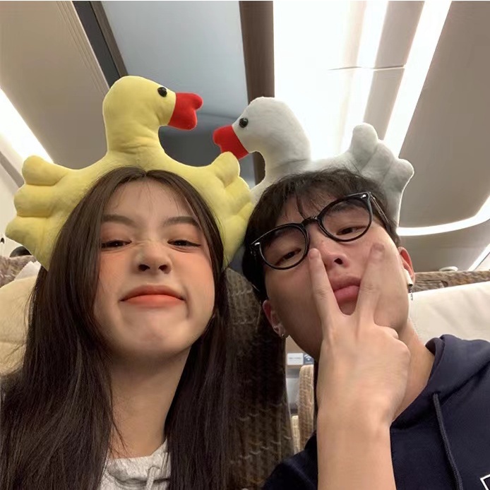 Băng Đô Cài Tóc Hình Chú Vịt Hoạt Hình Vui Nhộn Phong Cách Hàn Quốc
