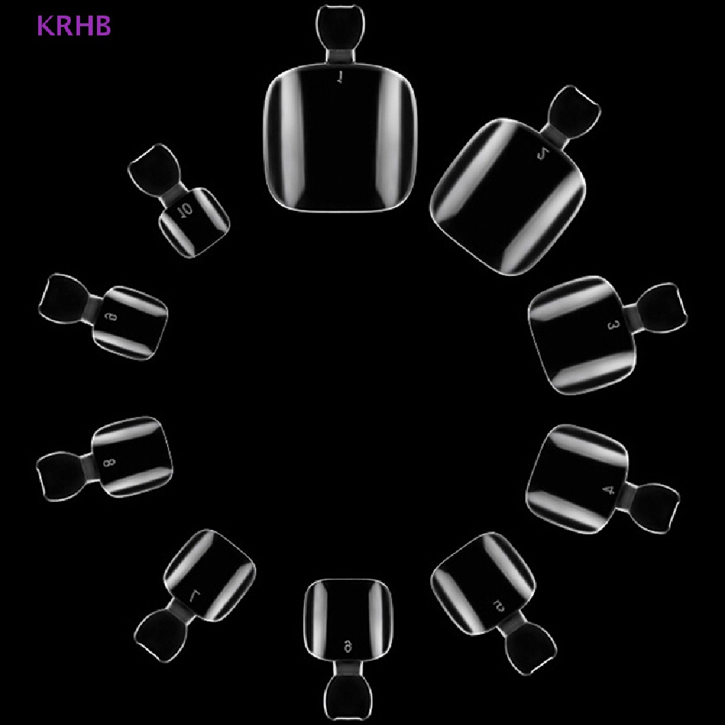 Set 500 Móng Chân Giả Bằng Acrylic Trong Suốt Mới