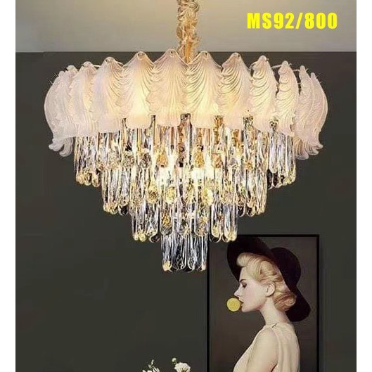 Đèn chùm pha lê cao cấp phòng khách HAPOVA DION 12689 + Tặng kèm bóng E14