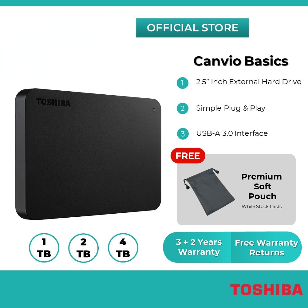 TOSHIBA Ổ Cứng Di Động HDD USB 3.0 (500GB / 1TB / 2TB)