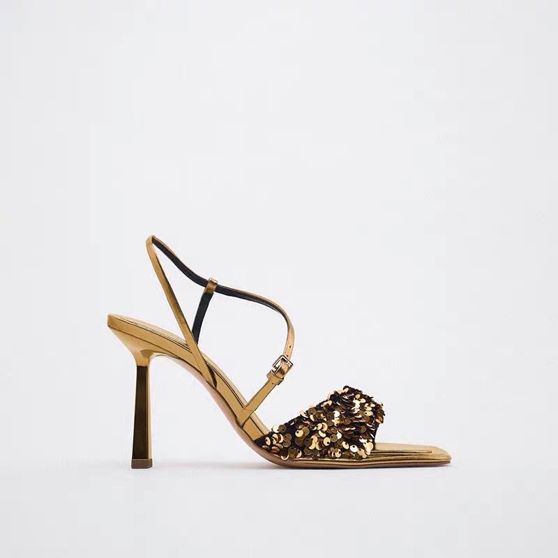 ORDER 🎊 ZR giày cao gót sequin nhũ vàng đồng