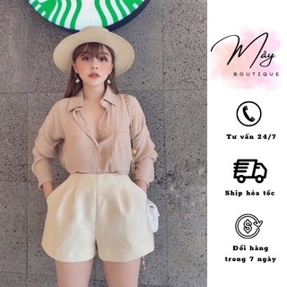 Quần Gấm Tacta Hàng Quảng Châu, Quần Sooc Nữ Cạp Cao Hàng Loại 1 Đủ Size Q101