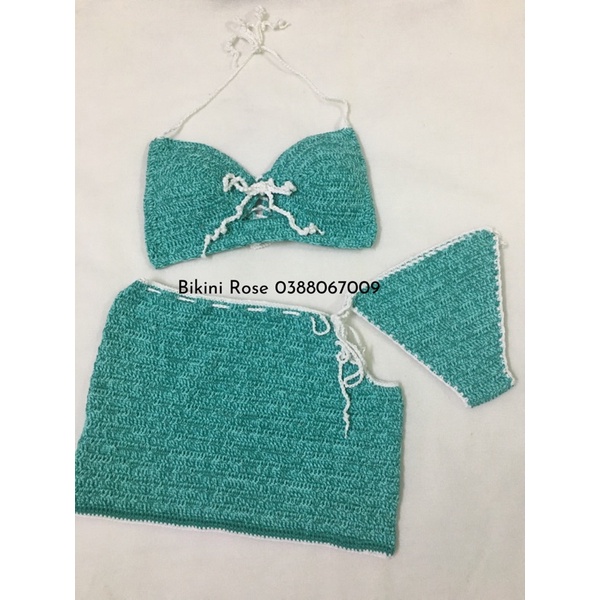 BIKINI XANH VÁY XẺ