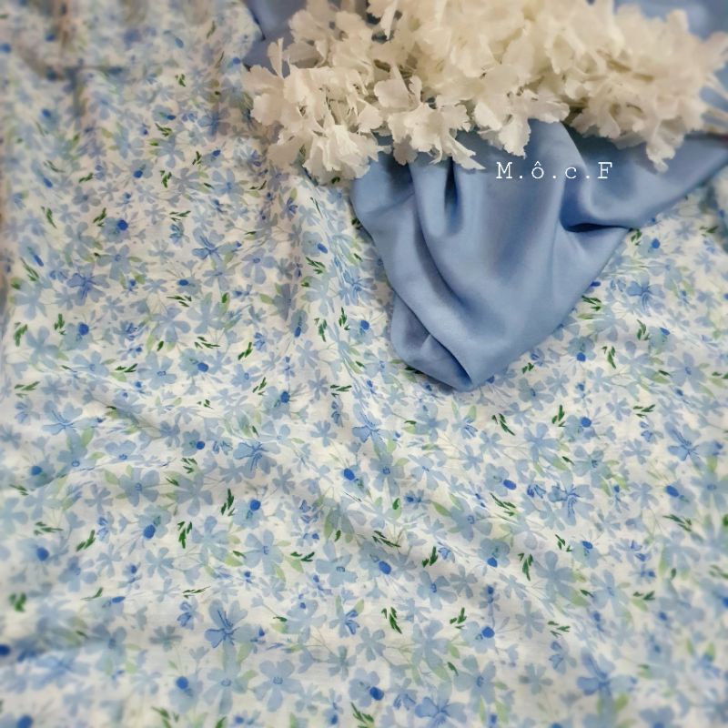 Vải voan chiffon hoa nhí