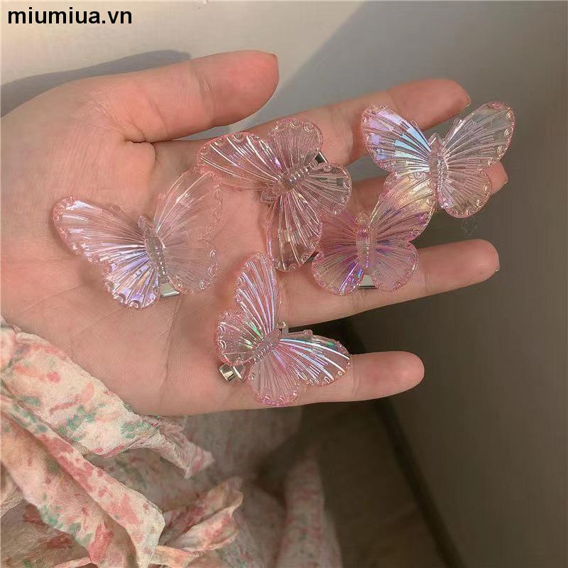 miumiuaKẹp Tóc Trong Suốt Hình Bướm Phong Cách Thời Trang Hàn Quốc