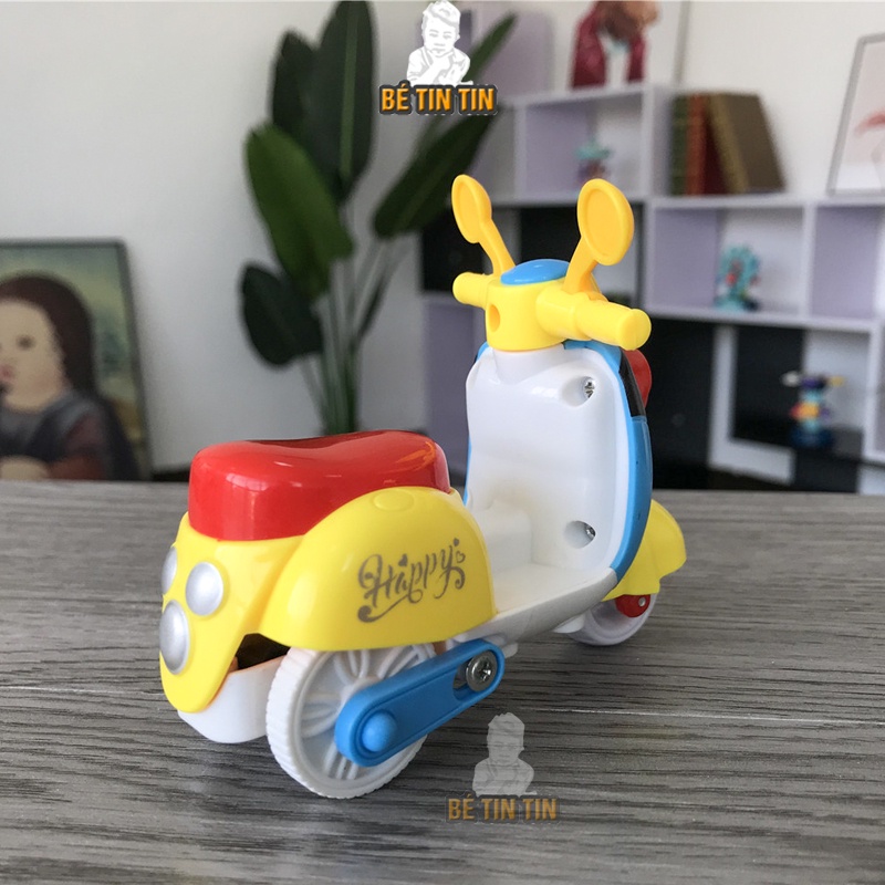 Xe máy đồ chơi, xe đồ chơi Vespa có dây cót cho bé