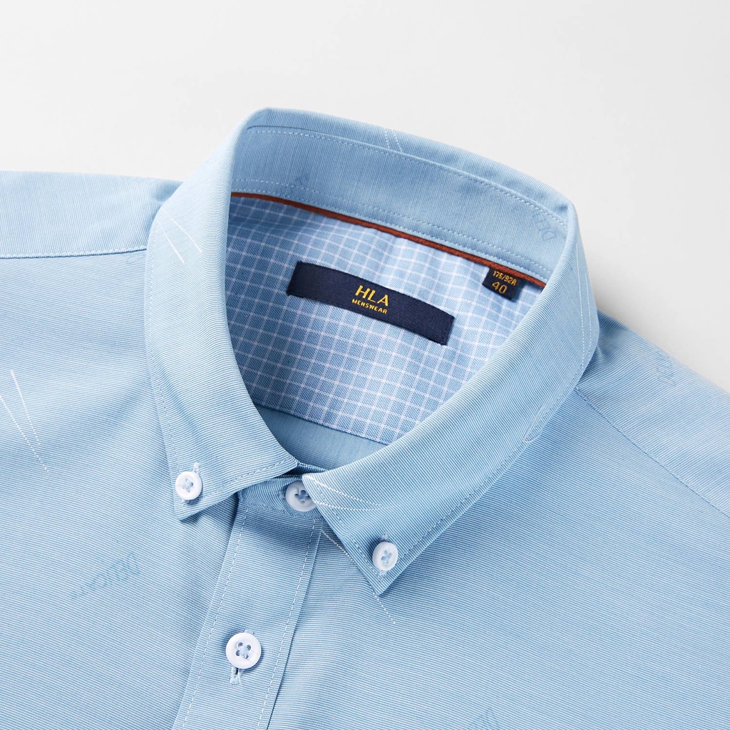 Áo Sơ Mi Ngắn Tay HLA Pure Color Short Sleeve Shirt