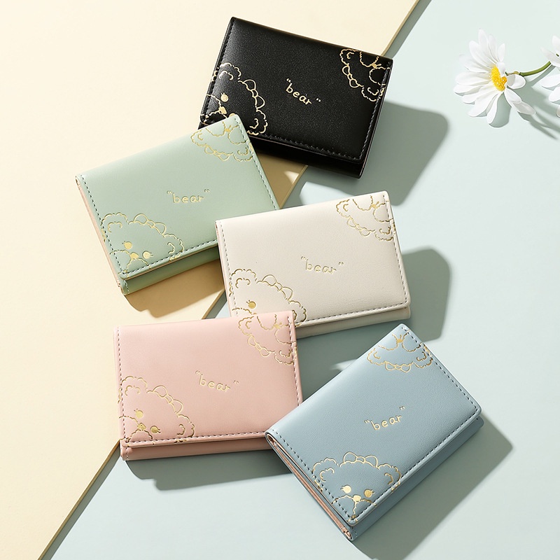 Ví Gấp Ba Trang Trí Hình Gấu Thời Trang JP5