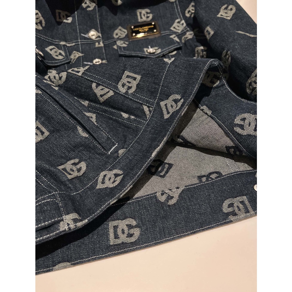 Áo khoác denim dài tay thời trang cao cấp Docle & Gabbana DG phong cách cá tính, sành điệu