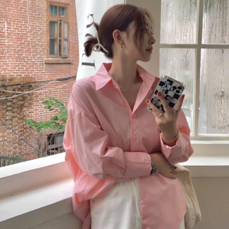 MELVILLE Áo somi tay dài nữ phong cách Hàn Quốc bảng màu pastel mới ngọt ngào xinh đẹp