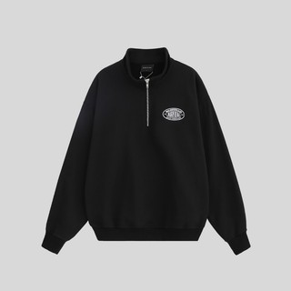 Áo tay dài moc zipper polo - black