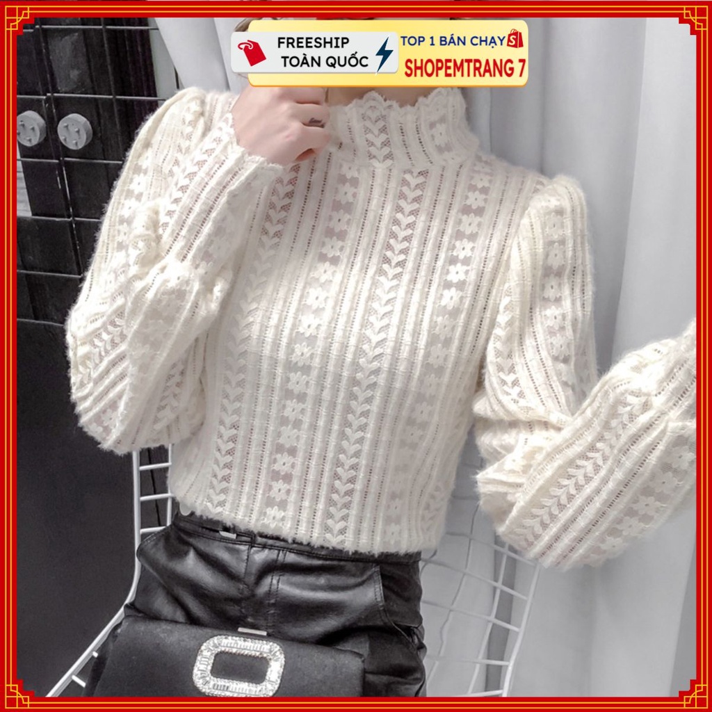 PVN36436 Áo ren tay phồng cổ cao thời trang thu đông 2020 T2 . . .
