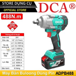 20v máy bắn bulong dùng pin dca adpb488 | máy siết bu lông động cơ không chổi than 488n.m adpb488em, adpb488dm, adpb488z