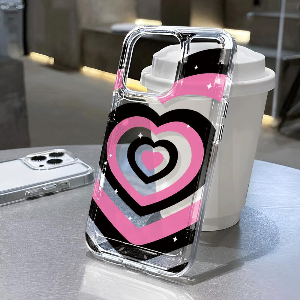 Ốp Điện Thoại Trong Suốt Họa Tiết Trái Tim Cho iphone 14promax 13 12 11 7Plus 7 8 X XS Max