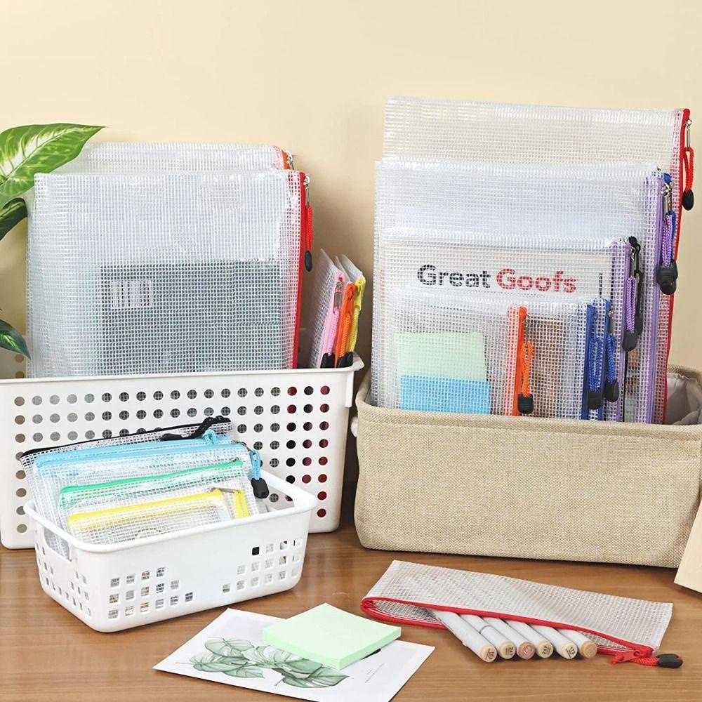 Bộ 5 Túi Đựng Tài Liệu Khổ A4 Bằng PVC Chống Thấm Nước Tiện Dụng Cho Văn Phòng / Trường Học