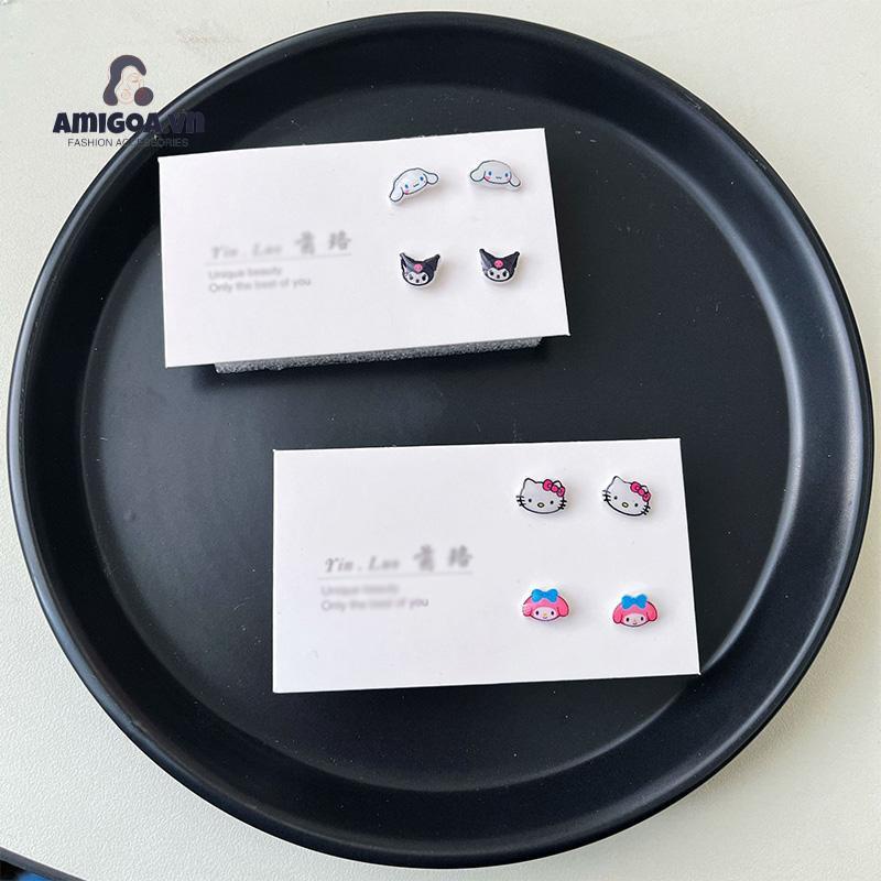 yakult Vòng cổ/ Khuyên Tai Mặt Hình Kuromi Hoạt Hình Dễ Thương