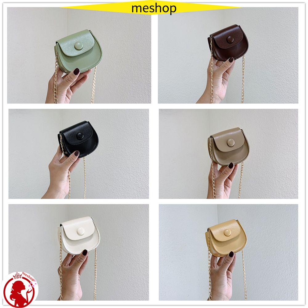 Túi Xách Đeo Vai Kiểu Yên Ngựa Tròn Màu Trơn Thời Trang Hàn