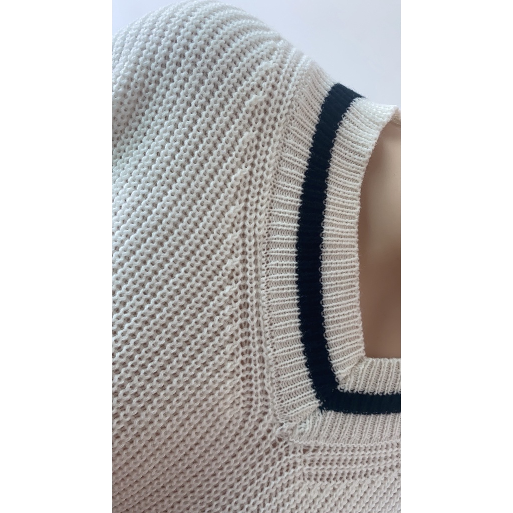 DUNEA Áo Sweater Tay Dài Dáng Rộng Màu Sắc Tương Phản Thời Trang Cho Nữ