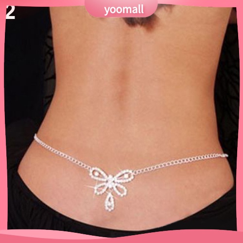 Dây Xích Đeo Hông Đính Đá Hình Bướm Dùng Múa Bụng Thời Trang Cho Nữ
