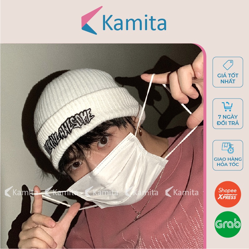Mũ Len Beanie Thêu Chữ Fucking Awesome KAMITA Phong Cách Hiphop, Nón Len Đẹp Unisex Nam Nữ Giá Rẻ Mùa Đông Hàn Quốc ML29