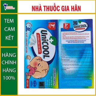 Khăn lau hạ sốt UniCool hạ sốt an toàn cho bé - hộp 6 gói - Gia Hân