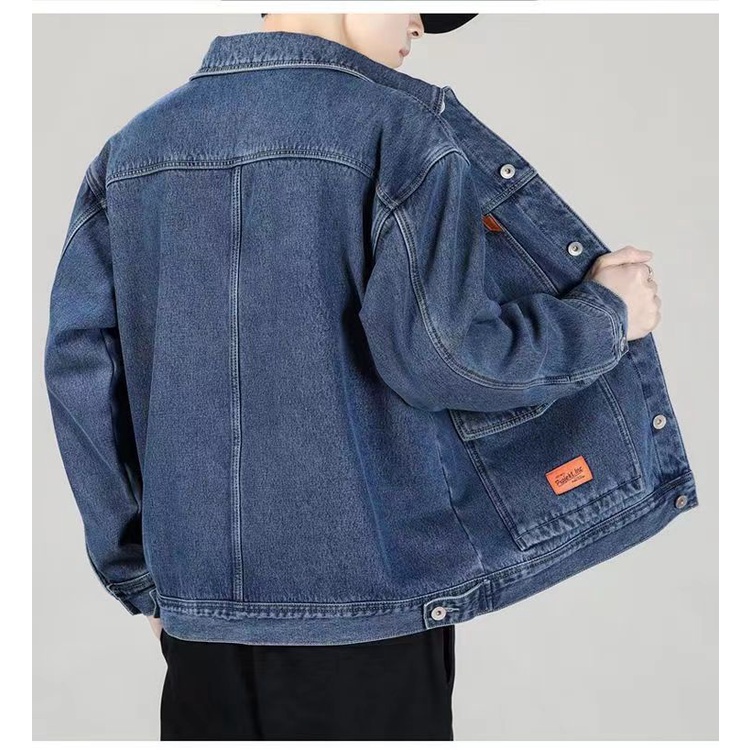 Áo Khoác Denim Phối Nhiều Túi Màu Đen Xám Thời Trang Cao Cấp Cho Nam