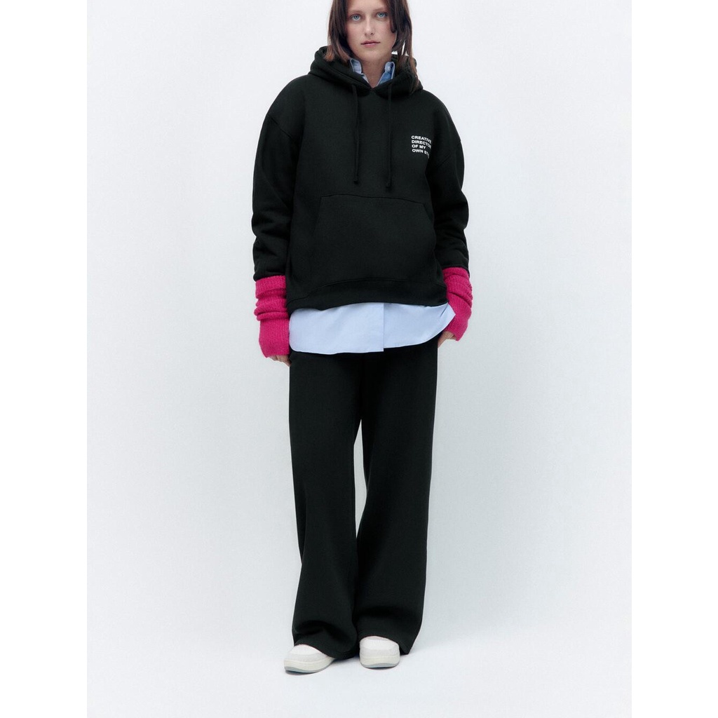 Áo Hoodie ZARA Có Túi In Họa Tiết kangaroo Thời Trang Mùa Thu 3199806