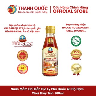 Nước mắm chỉ dẫn địa lý phú quốc - thanh quốc 40n 180ml