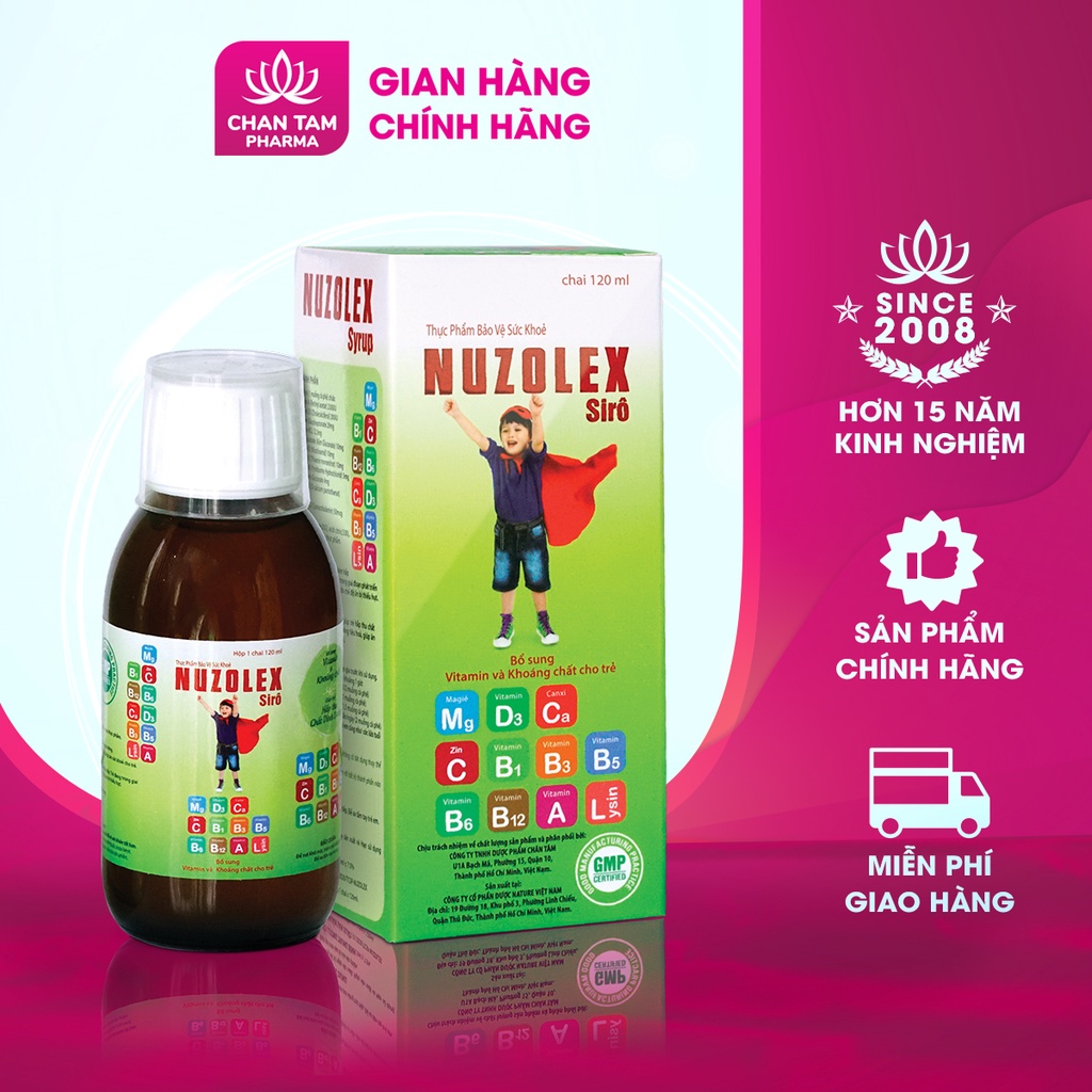 Siro ăn ngon Nuzolex Bổ Sung Vitamin và Khoáng Chất cho Trẻ em - 120ml