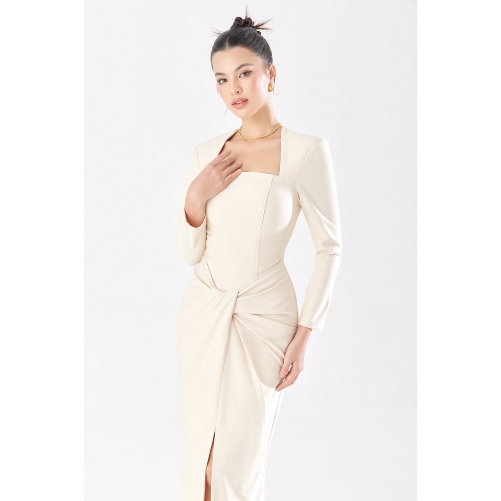 COEM | ĐẦM XOẮN EO TAY DÀI CỔ NỮ HOÀNG THIẾT KẾ TÔN DÁNG THANH LỊCH QUYẾN RŨ SANG TRỌNG - MÂY DRESS