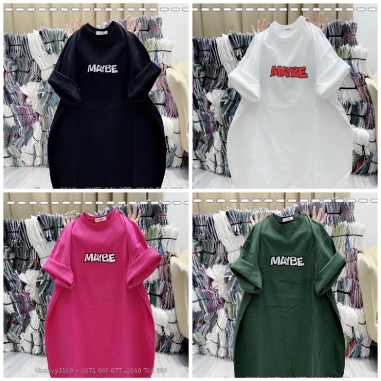 Áo Thun 3158 From Rộng Cotton Khô Nam Nữ Freesize In Chữ MAYBE