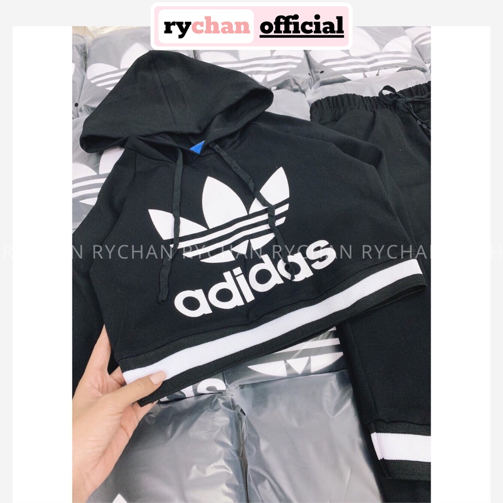 [Kèm Hình Thật] Set Thể Thao Spotty Croptop Hoodie Và Quần Jogger Vải Mịn Co Dãn Thấm Hút Mồ Hôi - SE112