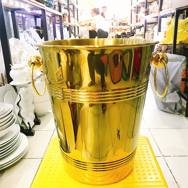 Mua Xô Đựng Đá Inox hoa lá Kẻ Vạch Và chấm nốt bi uốn lượn Sang Trọng ...