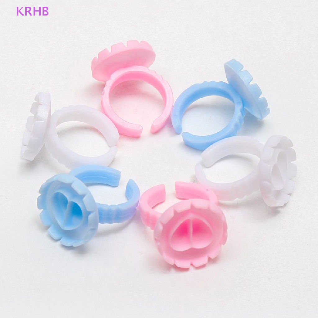 Set 100 Nhẫn Trái Tim Đựng Keo Nối Mi Tiện Lợi Mới