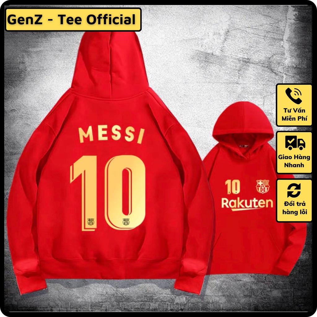 Áo hoodie nỉ Leo Messi M10, áo nỉ dày dặn phong cách trẻ trung năng động form rộng nam nữ đủ size