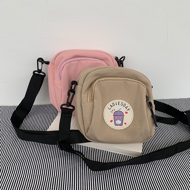 Menas Túi Xách canvas Đeo Vai In Họa Tiết Dễ Thương Đơn Giản Thời Trang Hàn Quốc Cho Nam