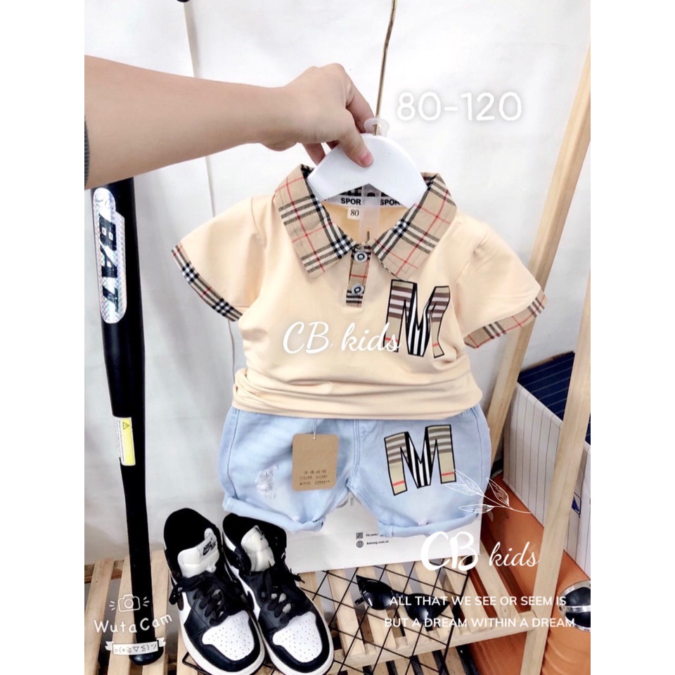 Sét bộ áo thun quần jean , áo thun quần kaki cho bé trai cực đẹp 7-15kg